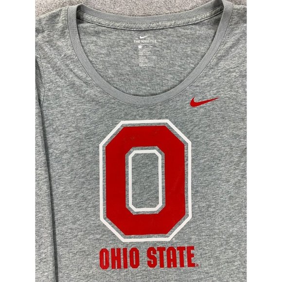 Ohio State Buckeyes Nike Scoop Neck Tee Shirt (Women's Small) Gray - Picture 2 of 12